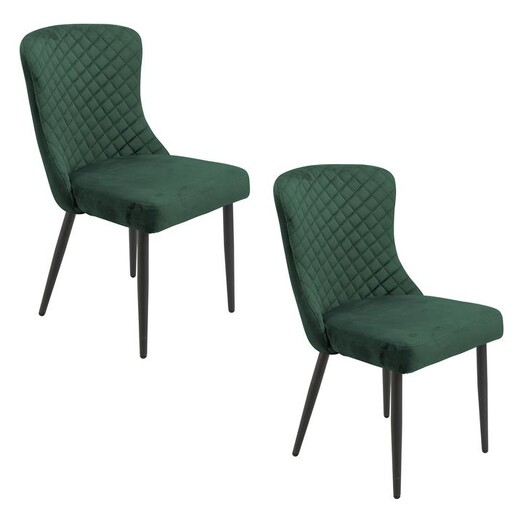 Picture of Lindsey Set of 2 Velvet Dining Chairs in Emerald by Bay Road Designs
