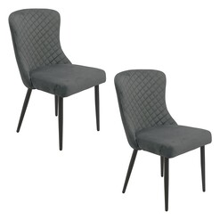 Picture of Lindsey Set of 2 Velvet Dining Chairs in Graphite by Bay Road Designs