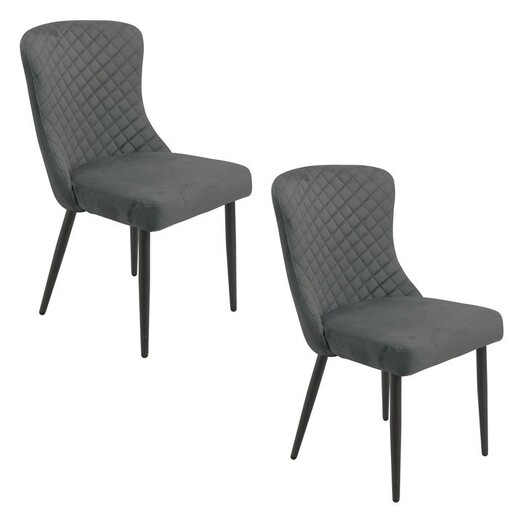 Picture of Lindsey Set of 2 Velvet Dining Chairs in Graphite by Bay Road Designs