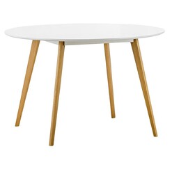 Picture of Line Round Dining Table, White MDF White/Natural Eastern Warehouse