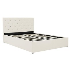 Picture of Linen Bed Head & Frame with Gas Lift Storage Wood Assorted Unique Home