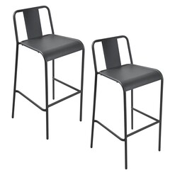 Picture of Livia Bar Stool (Set of 2) Metal Grey SLH