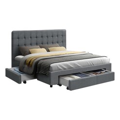 Picture of Livio Upholstered Storage Bed with 4 Drawers Polyester Grey Resort Living