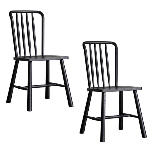 Picture of Liya Dining Chair, Black (Set of 2) Wood Castle Road Interiors Picture of Liya Dining Chair, Black (Set of 2) Wood Castle Road Interiors