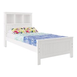 Picture of Lizzie Timber Bed Frame with Storage Pine White Regal Royal Design