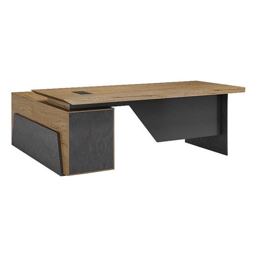 Picture of Lloyd Right Return Executive Office Desk Melamine Tobacco Iniko