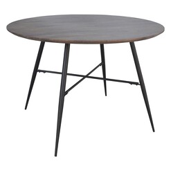 Picture of London Round Dining Table Wood Rustic Oak/Black Dover Mason