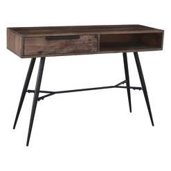 Picture of London Timber Console Table Wood Rustic Oak/Black Dover Mason