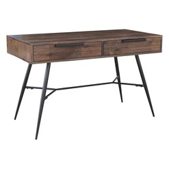 Picture of London Timber Desk Wood Rustic Oak/Black Dover Mason
