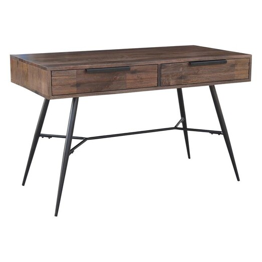 Picture of London Timber Desk Wood Rustic Oak/Black Dover Mason
