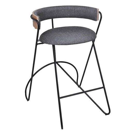 Picture of Loop Bar Stool Tall Fabric Oak/Grey MARMO