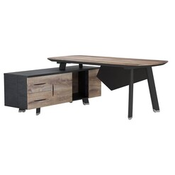 Picture of Loori Executive Desk MDF Mahogany/Black Iniko
