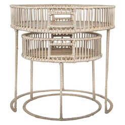 Picture of Lorina Rattan Nesting Table (Set of 2) in Grey by Florabelle