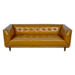 Picture of Louis 3 Seater Sofa Faux Leather Tan Citron Life