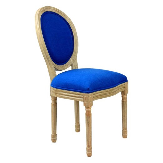 Picture of Louis Set of 2 Upholstered Timber Dining Chairs in Blue by Homeflex