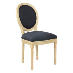 Picture of Louis Set of 2 Upholstered Timber Dining Chairs in Charcoal by Homeflex