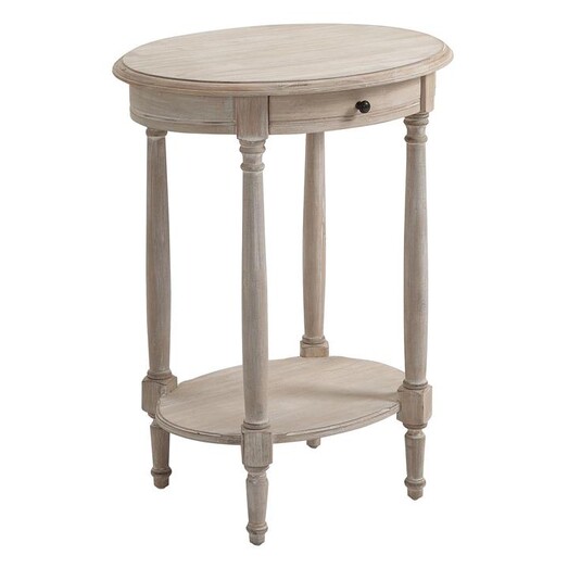 Picture of Louis XVI Timber Side Table Beech Wash White Emporium Oggetti