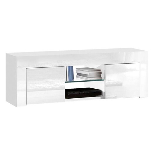 Picture of Lowe Entertainment Unit, White, 130cm Chipboard Resort Living