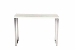 Picture of Lucas Rectangular Console Hall Table cmm10 Chrome Frame - Tempered Glass Top - Calacatta Marble