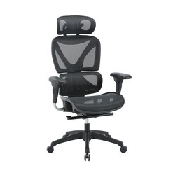 Picture of Lucia Fully Adjustable High Back Mesh Ergonomic Manager Office Chair W/ Headrest - Black