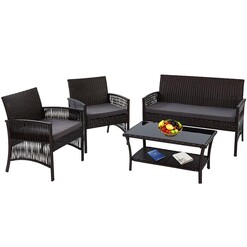 Picture of Luisetta 4-Piece Outdoor Lounge Set Wicker Assorted Frisse Outdoors