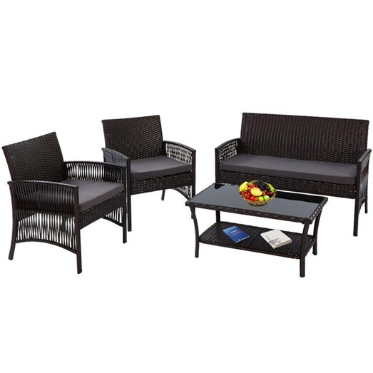 Picture of Luisetta 4-Piece Outdoor Lounge Set Wicker Assorted Frisse Outdoors Picture of Luisetta 4-Piece Outdoor Lounge Set Wicker Assorted Frisse Outdoors