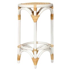 Picture of Lulu Rattan Bar Stool in White by Abide Interiors