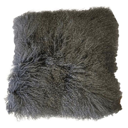 Picture of Luxe Mongolian Sheepskin Cushion Size Large in Grey by heim & co Picture of Luxe Mongolian Sheepskin Cushion Size Large in Grey by heim & co