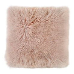 Picture of Luxe Mongolian Sheepskin Cushion Size Large in Pink by heim & co