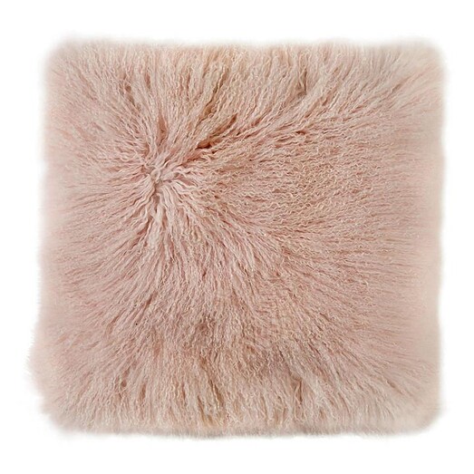 Picture of Luxe Mongolian Sheepskin Cushion Size Large in Pink by heim & co Picture of Luxe Mongolian Sheepskin Cushion Size Large in Pink by heim & co
