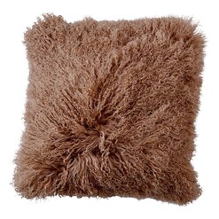 Picture of Luxe Mongolian Sheepskin Cushion Size Small in Light Brown by heim & co