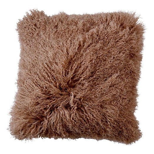 Picture of Luxe Mongolian Sheepskin Cushion Size Small in Light Brown by heim & co Picture of Luxe Mongolian Sheepskin Cushion Size Small in Light Brown by heim & co