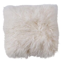 Picture of Luxe Mongolian Sheepskin Cushion Size Small in White by heim & co