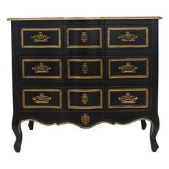 Picture of Luxori Chest of Drawers Wood Black/Gold Dasch Design