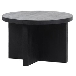 Picture of Lyall Round Timber Coffee Table in Black by Amalfi