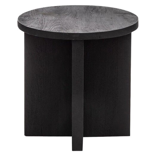 Picture of Lyall Round Timber Side Table in Black by Amalfi Picture of Lyall Round Timber Side Table in Black by Amalfi