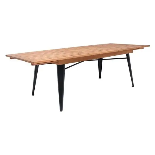 Picture of Lyon Outdoor Extendable Dining Table Wood Black/Teak Hartman