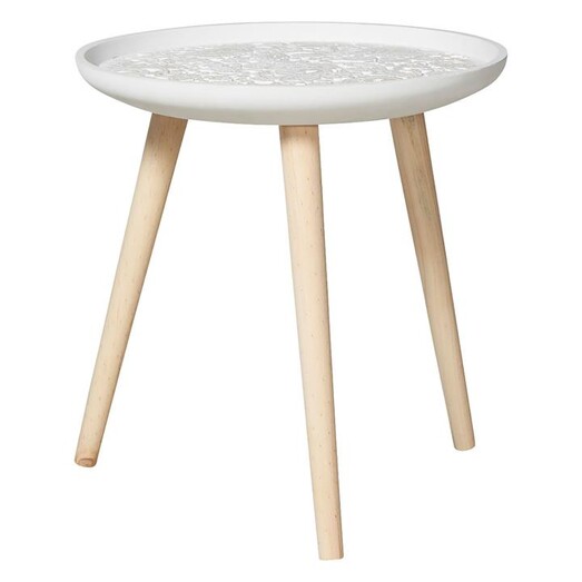 Picture of Lyon Side Table, White/Natural Wood Casa Uno