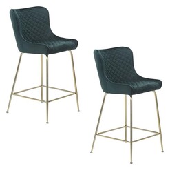 Picture of Mackay Set of 2 Tufted Velvet Bar Stools Assorted Bay Road Designs