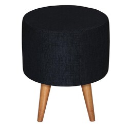 Picture of Maddie Fabric Round Ottoman Black/Natural Kayu Estate