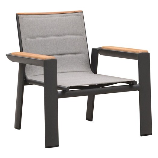 Picture of Madrid Outdoor Teak & Aluminium Armchair Metal Charcoal/Natural Indosoul