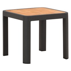 Picture of Madrid Outdoor Teak & Aluminium Side Table Metal Charcoal/Natural Indosoul