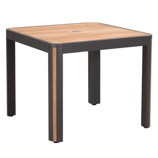 Picture of Madrid Outdoor Teak & Aluminium Square Dining Table Metal Charcoal/Natural Indosoul