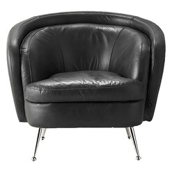 Picture of Maiken Leather Armchair Black Castle Road Interiors