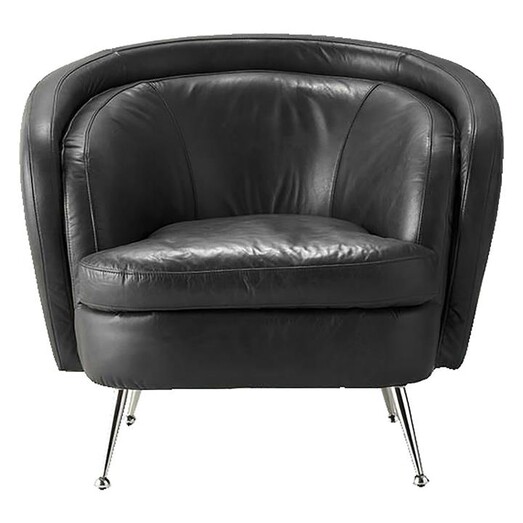 Picture of Maiken Leather Armchair Black Castle Road Interiors