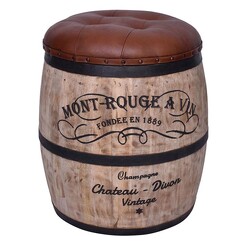 Picture of Majut Barrel Stool Leather Brown Alliance Furniture