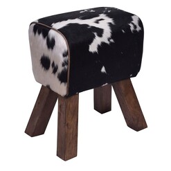 Picture of Majut Cowhide Stool Leather Black/White Alliance Furniture