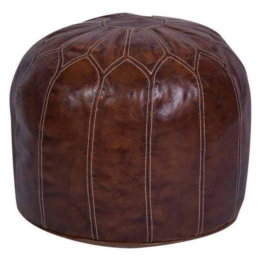 Picture of Majut Round Vegetable Leather Ottoman, Brown Alliance Furniture Picture of Majut Round Vegetable Leather Ottoman, Brown Alliance Furniture