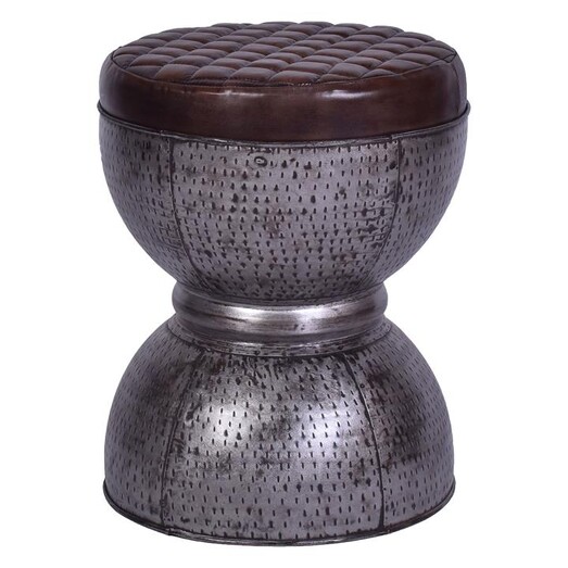 Picture of Majut Vegetable Leather Stool in Pewter by Alliance Furniture Picture of Majut Vegetable Leather Stool in Pewter by Alliance Furniture