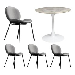 Picture of Malek 5-Piece Dining Set Metal Assorted E-living